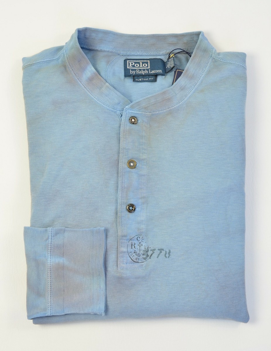 Polo Ralph Lauren Uneven-Dye Cotton Jersey Custom Fit Long-Sleeve Henley  Shirt
