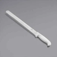 Choice 14" Serrated Edge Slicing Knife with White Handle