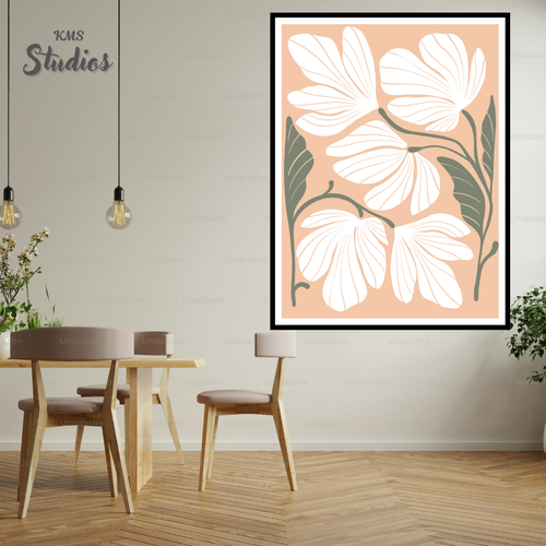 Einfache künstlerische Blume gerahmtes Wandbild Poster Leinwanddruck Bild Wohndeko - Bild 8 von 8