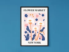 New York Flower Market Poster | Contemporary illustration Art Print