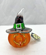 VTG PUMPKIN HALLOW Halloween Light-Up Pumpkin Jack-O-Lantern w/ Witch Hat NEW
