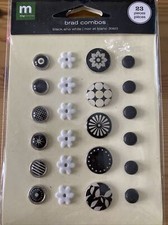 Making Memories Brad Combos Black White 23 Pieces Scrapbooking Card Making