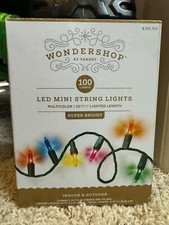 Wondershop LED Faceted Christmas String Light Warm White Green and more You pick