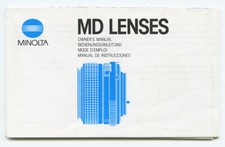 Minolta MD Lenses Owner's Manual - Large Fold Out