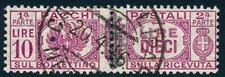 Italy Stamp Collection, Parcel Post pair Q47 used