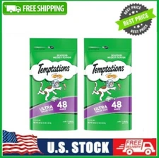 2 Pack Temptation Classic Crunchy&Soft Dry Cat Treat Seafood Medley Flavor,48 oz