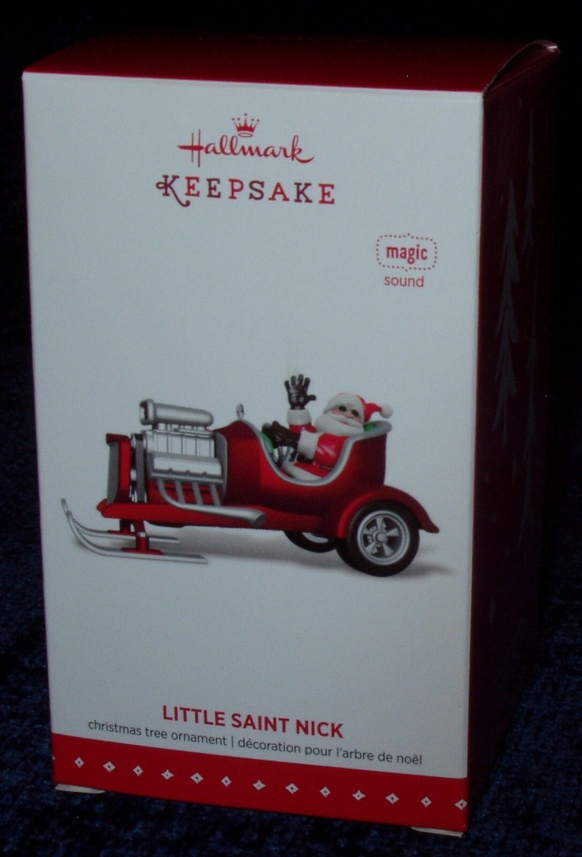 2015 Hallmark LITTLE SAINT NICK Beach Boys Santa's Hot Rod Sled