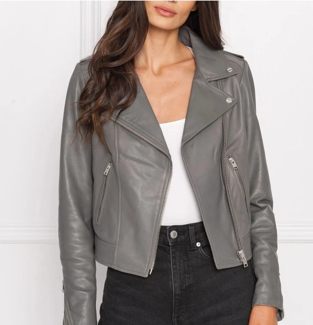 Lamarque classic leather biker jacket top