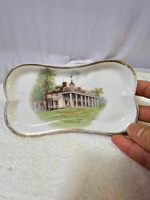 Vtg washington home Mt. Vermon VA porcelain trinket dish small tray germany-read