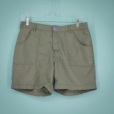 The North Face Girl's Size XL 18 Green Button Zip Hiking Outdoor Casual Shorts