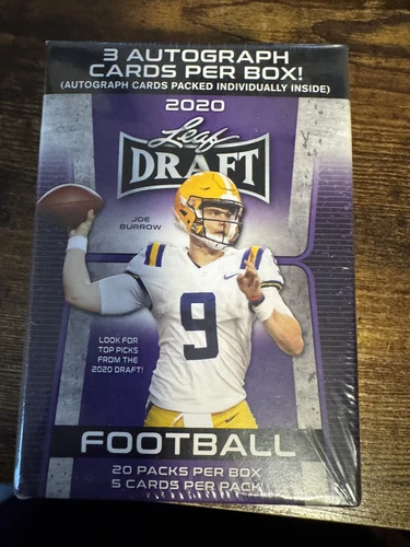 2020 Leaf Draft Football Hobby Blaster Box 3 Autographs. 100 Cards Hurts Burrow