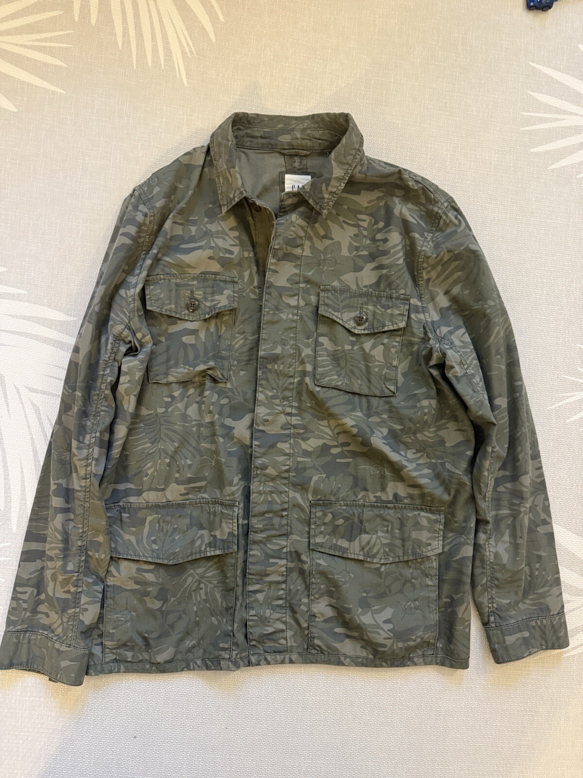 Gap Floral Army Olive Green Shirt Jacket Large Tall Men’s