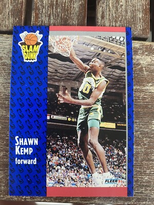 Shawn Kemp SLAM DUNK Fleer 91 NBA Karte