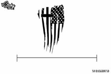 American Flag Cross sticker decal - Christian Jesus 14"