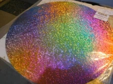 Dichroic Glass:CBS 90 COE Rainbow on Stream X Textured Thin Black 3"Sq