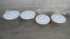 Kit of 8 pcs. Transparent Mini Storage Containers 2 Small 2 Large 4 Lids