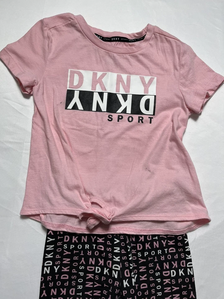 DKNY Sport T-Shirts and Legging 2-Piece Set Pink&black Size 5 #B-941 - Image 4 of 4