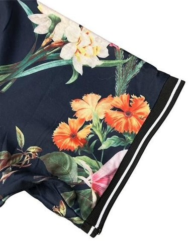 Fashion Nova Mens Polo Shirt 2XL Aloha Hawaiian Tropical Floral Birds Stretch - Picture 4 of 10