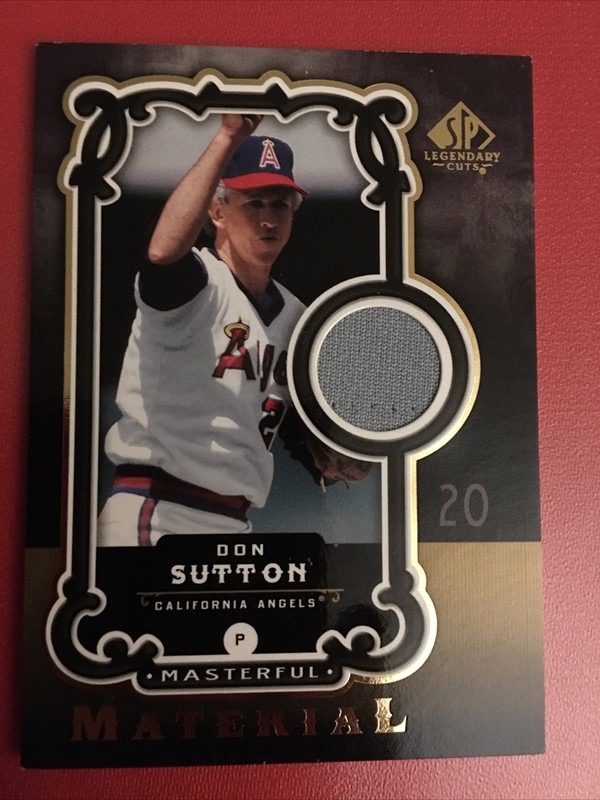 2007 SP LEGENDARY CUTS MASTERFUL MATERIAL DON SUTTON GAME USED JERSEY CARD