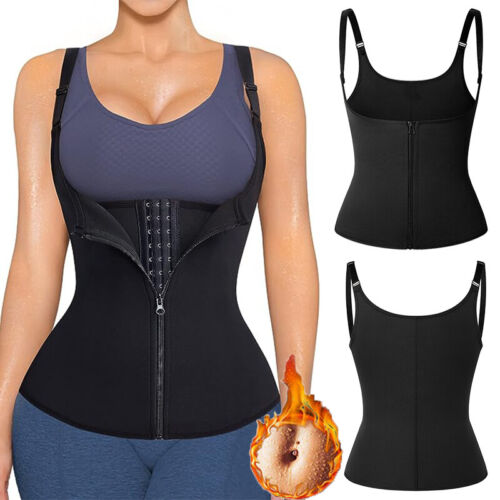 Gym Sauna Sweat Waist Trainer Vest Women Tummy Control Body Shaper Shapewear - Picture 1 of 27