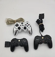 Lot of 3 PS2 Third Party Controllers 1 Datel 2 Pelican All Untested