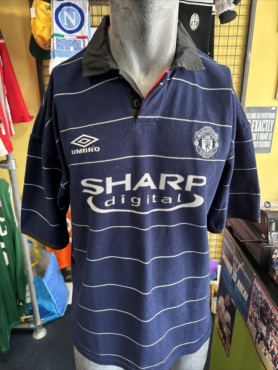 Vintage Genuine Manchester Utd 1999/00 Blue Away Shirt Umbro