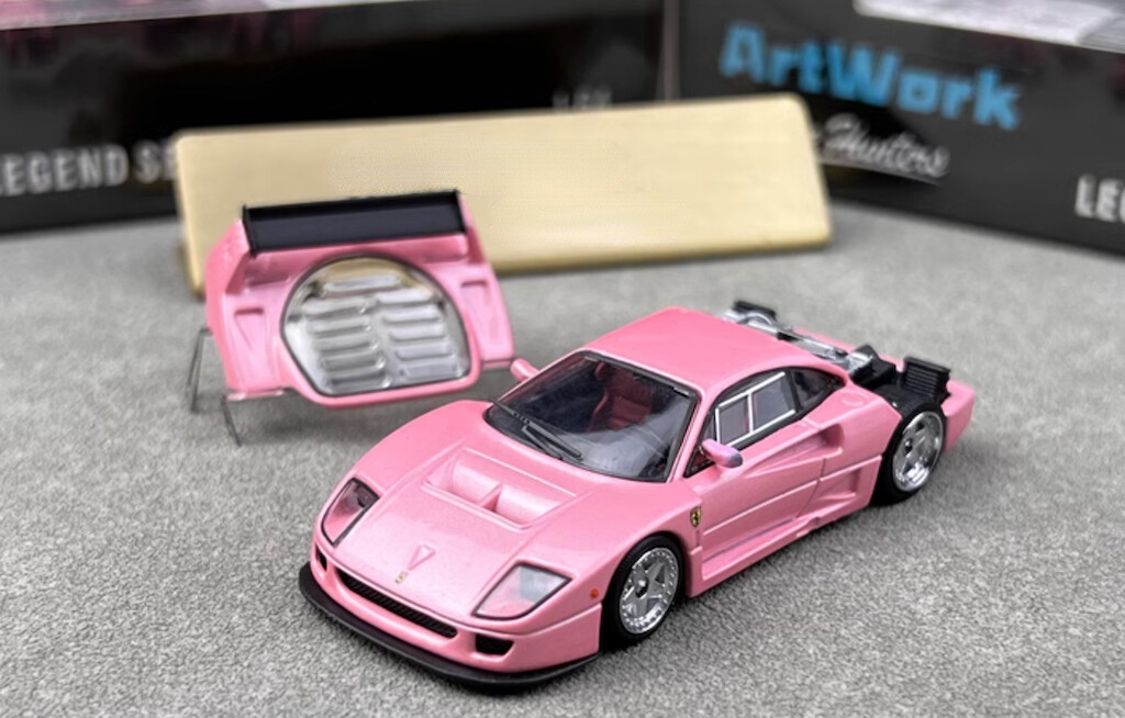 SH 1:64 Pink F40 LM Super Racing Sports Model Diecast Metal