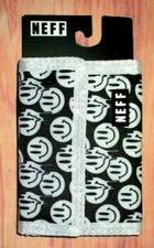 MENS NEFF HAPPY FACE BLACK TRIFOLD WALLET