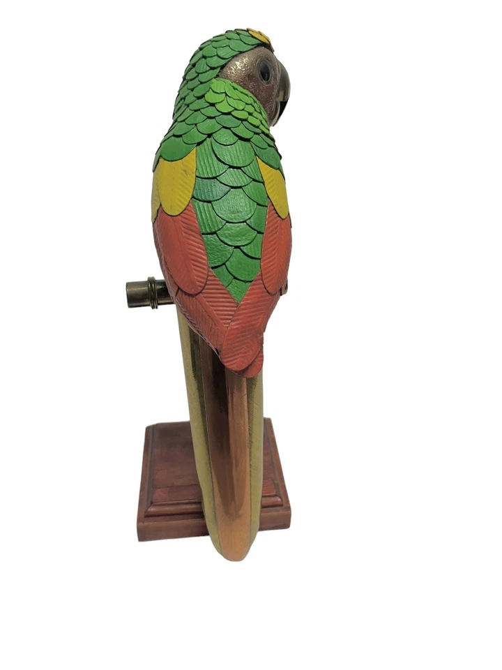 "De colección Latón Cobre Loro Perca Sergio Bustamente Estilo Color Cuero Plumas 10""" Foto 4 de 4