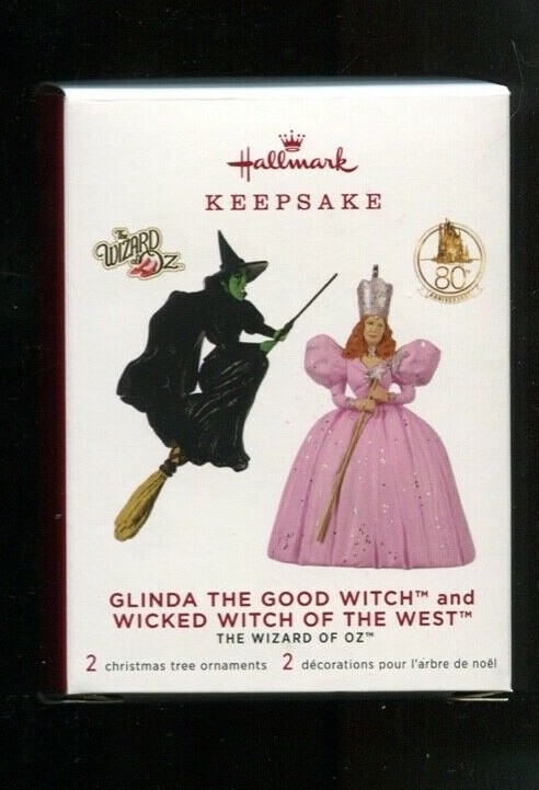 2019 Hallmark Ornament - GLINDA GOOD WITCH WICKED WITCH WEST - Wizard of Oz  NIB
