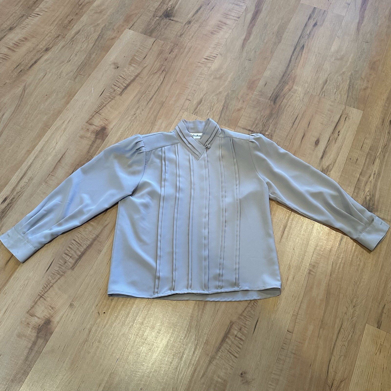 SAINT LAURENT Yves St. Clair Petites blusa vintage donna taglia 8P marrone chiaro