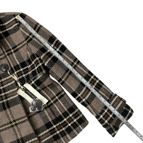 Sportmax Code Womens Alpaca Wool Mohair Plaid Peacoat Tan Size 6 Academia Preppy - Picture 12 of 12