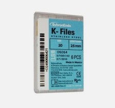 K-Files 20 x 25mm by Kerr / Sybron Endo 6 Files/Pack