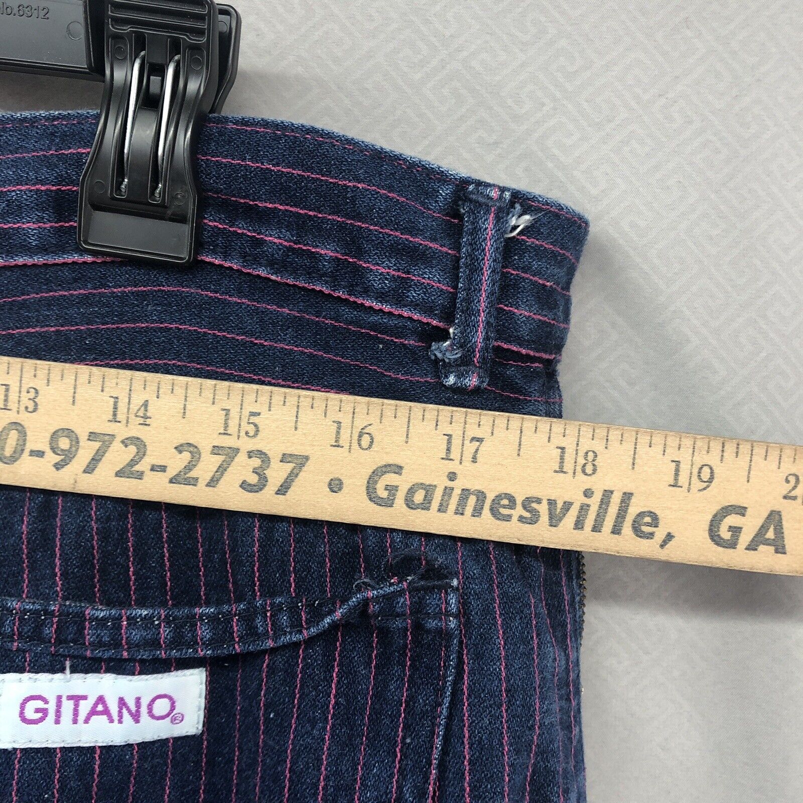 Vintage Gitano Blue Pink Striped Skinny Jeans Siz… - image 8