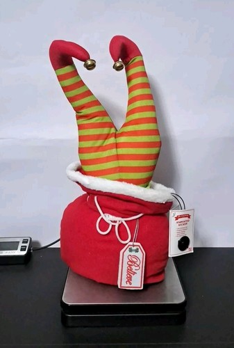 Mr. Christmas 16" Animated Elf Kickers - Motion-Activated Kicking Legs For Christmas Tree Decor