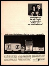 1964 General Electric Clock Alarm Portable FM Transistor Radio Vintage Print Ad