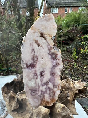 Flower Agate / Cherry Blossom / Plum Blossom Agate Crystal Slice 201g 1
