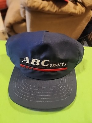 Vintage ABC Sports Hat Mens Blue Cap TV Show News Adjustable Made In USA