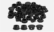 60PCS 8Mm 5/16" Black Hole Plugs Plastic Flush Type Snap-In Locking Tube, Furn