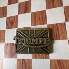 XC13109 VINTAGE 1978  TRIUMPH  MOTORCYCLE MANUFACTURER MENS BRASS BELT BUCKLE