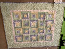 HANDMADE HEIRLOOM QUILT BRIGHT FUTURE BABY QUILT 36"X45"