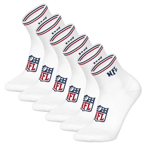 NFL Unisex Quarter-Socks, Confezione da 6 - NFL Shield Quarter Socks, Logo, Striscia... - Foto 3 di 19