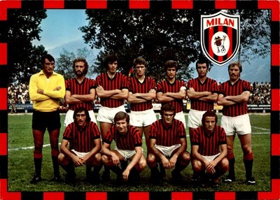 Untraveled postcard MILAN 1974/1975 - Rivera, Albertosi, Bigon