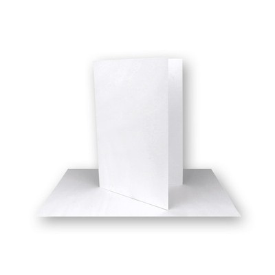 25er Set Klappkarten DIN A7 in weiß glänzend weiß - 10,5 x 7,4 cm - Gr...