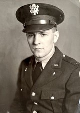 Handsome Soldier Portrait VINTAGE Photo 1940s Gay Interest Gorgeous Army Man