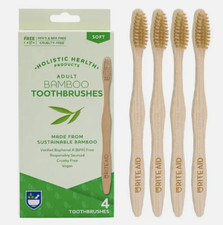 Bamboo Toothbrushes 4 Pack NEW VEGAN Adult Cruelty Free FREE SHIPPING Rite Aid