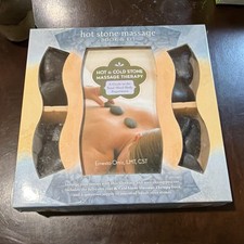 Hot Stone Massage Therapy Book and Basalt River Stones Kit Home Spa New Package