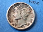 Choice AU 1925 S Mercury Dime - 10c - Better Date & Grade