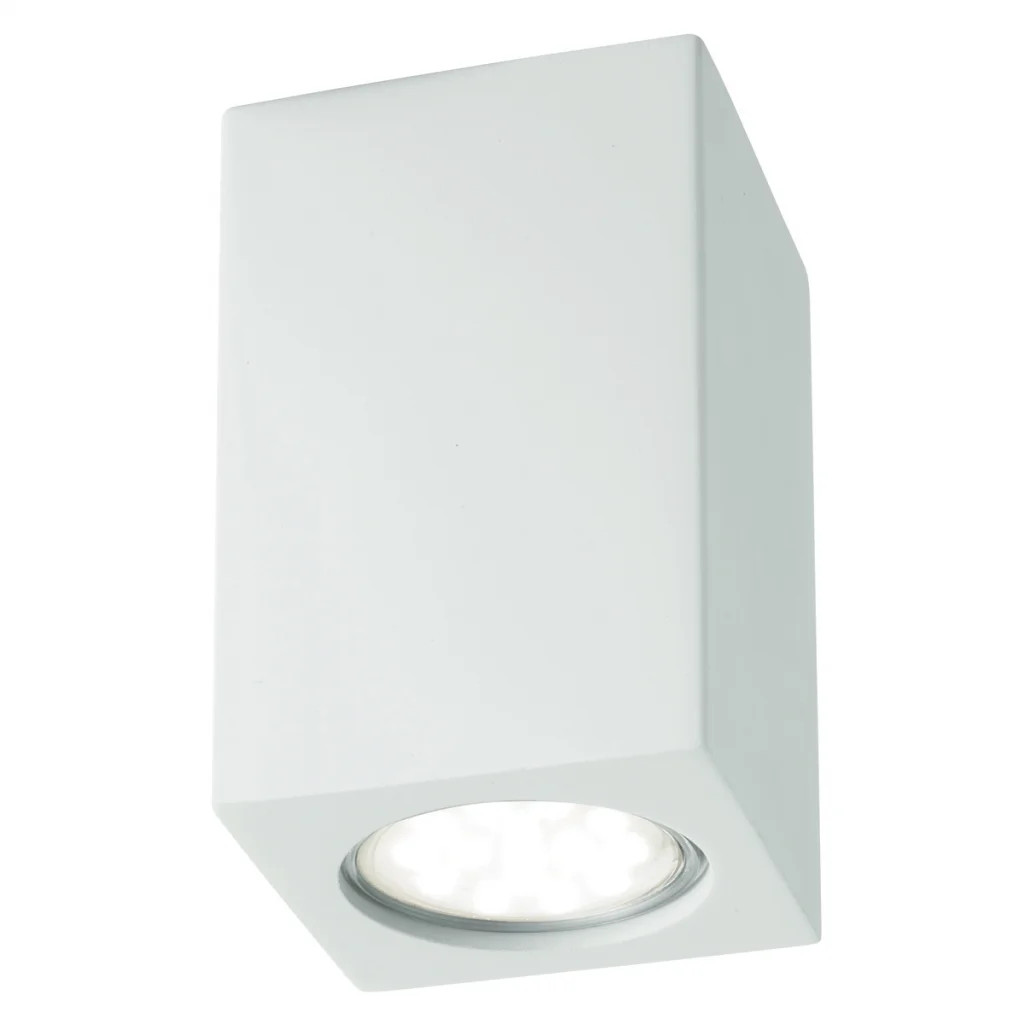 Ceiling Light White Gypsum Rectangle Flush Paintable Plaster Searchlight 9262