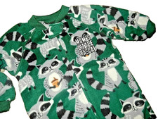 !WOW! NWT 6-9M The Children's Place Raccoon Fleece Blanket Sleeper Pajamas
